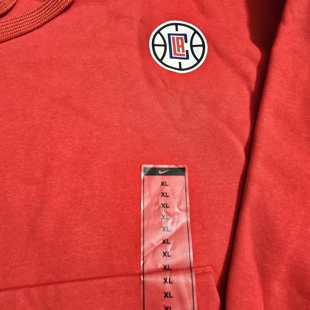 NWT Nike Clippers Red Crop Pullover Hoodie Oversize Fit Women's XL Embossed Logo - Picture 5 of 12